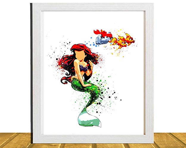 625x500 The Little Mermaid Inspired Wall Art, Watercolor