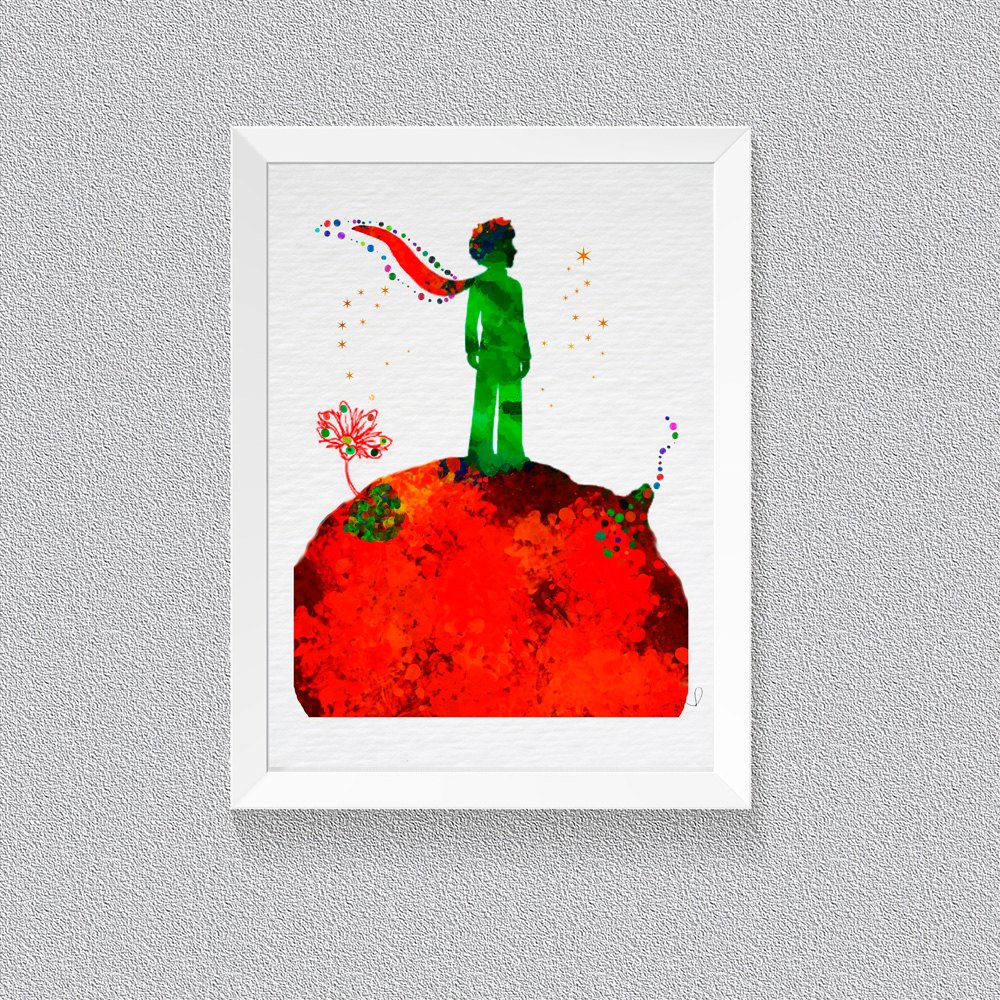 1000x1000 Little Prince, Watercolor Print, Le Petit Prince, Art For Kids