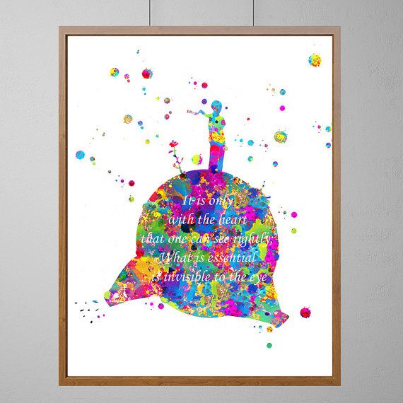 570x570 The Little Prince Watercolor Print Quote It Is Only By Mimiprints