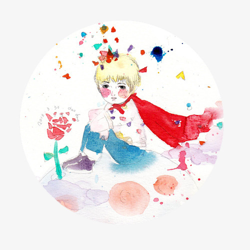 500x500 Watercolor Little Prince, Watercolor Clipart, Cartoon, Hand