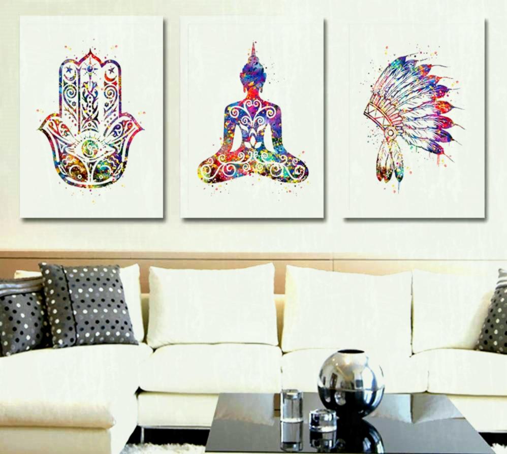 998x894 Watercolor Buddha Canvas Art Pattern Lotus Poster Abstract