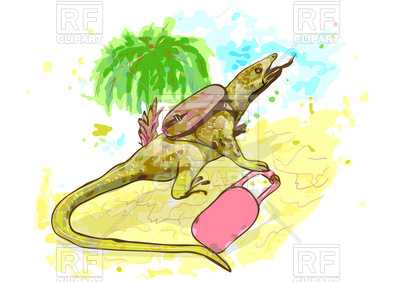 400x282 Lizard With Pink Suitcase