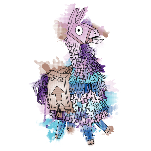 600x600 Llama Watercolor