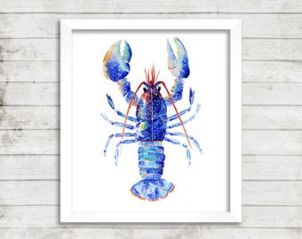 340x270 Lobster Watercolor Etsy