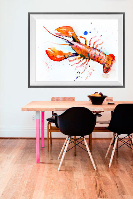 427x640 Lobster Watercolor Painting Print,