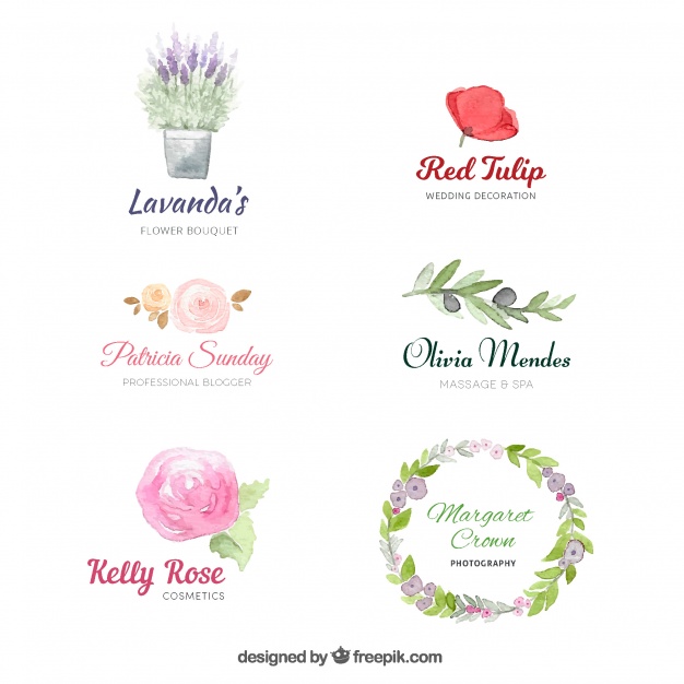 626x626 Watercolor Logo Collection Vector Free Download