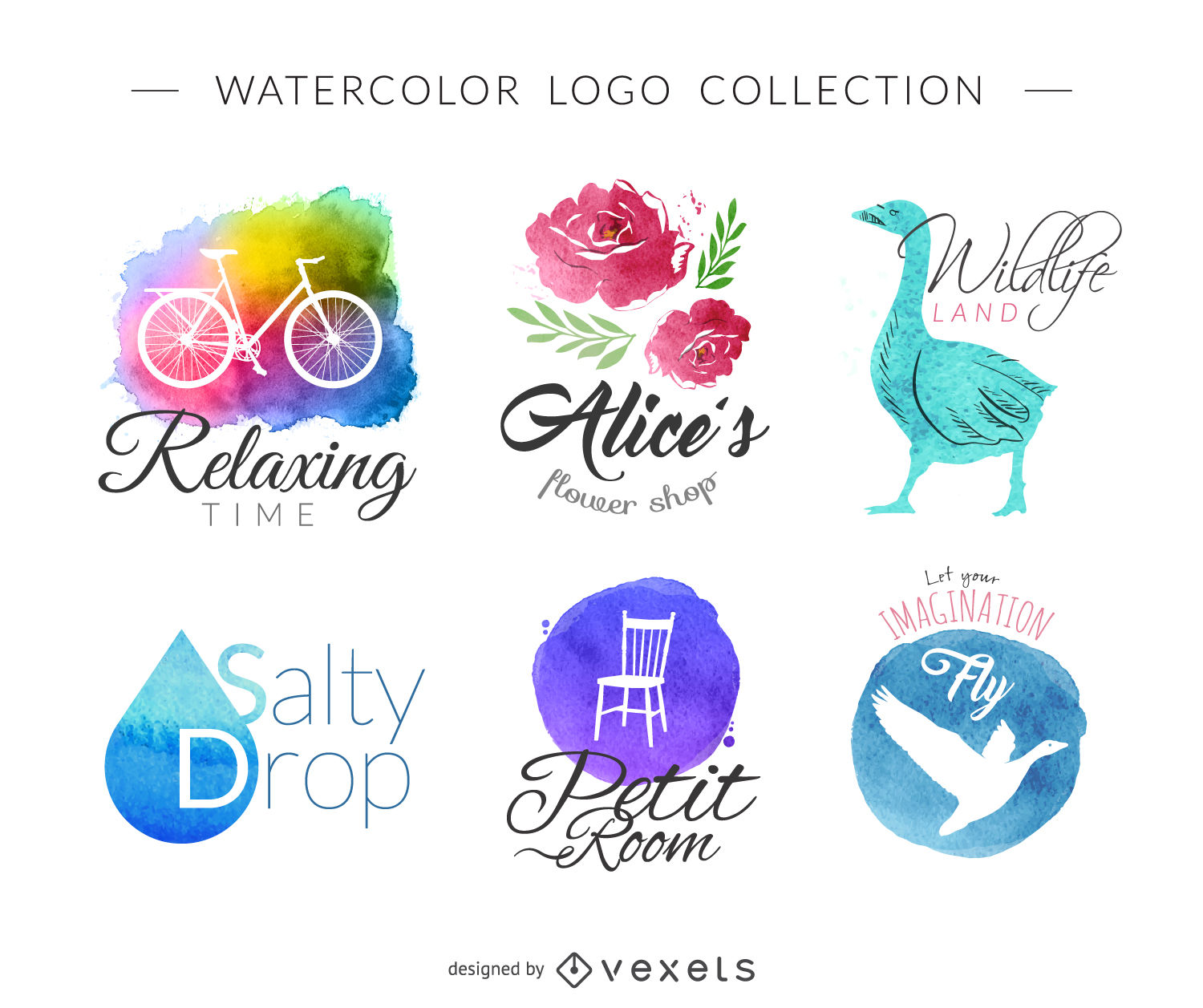 1500x1257 Watercolor Logo Set