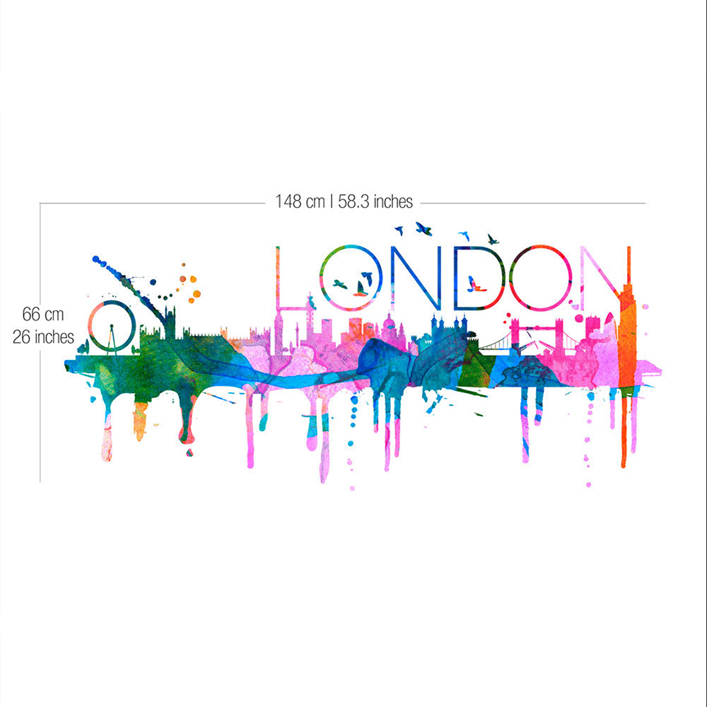 1000x1000 London Skyline Watercolor