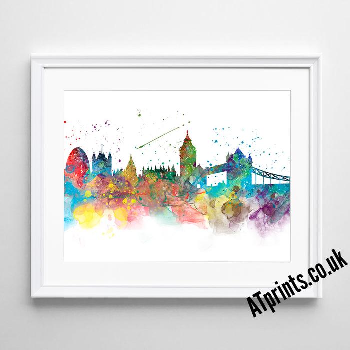 700x700 London Skyline Watercolour Art Print Atprints