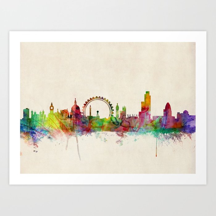 700x700 London Skyline Watercolor Art Print By Artpause Society6
