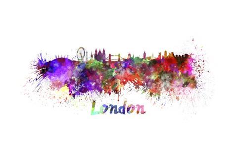 473x315 London Skyline In Watercolor Posters By Paulrommer