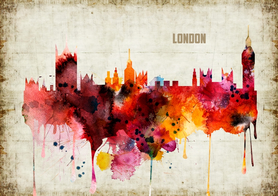 900x636 London Watercolor Print
