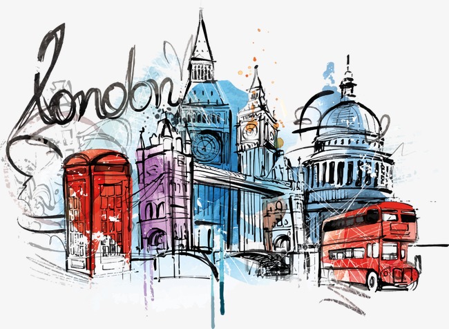 650x476 Vector Watercolor Illustration London, House, City, Building Png