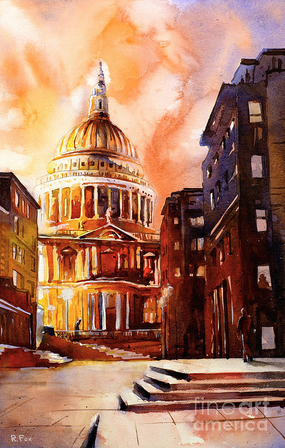 573x900 Watercolor Painting Of St Pauls Cathedral London England Painting