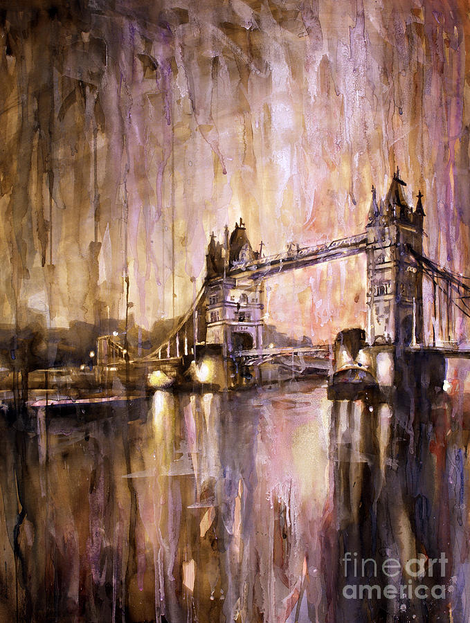 679x900 Watercolor Painting Of Tower Bridge London England Painting By