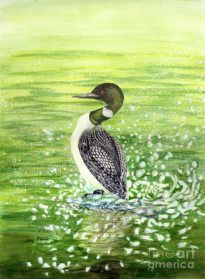 661x900 Loon Art Judy Filarecki Watercolor Painting By Judy Filarecki
