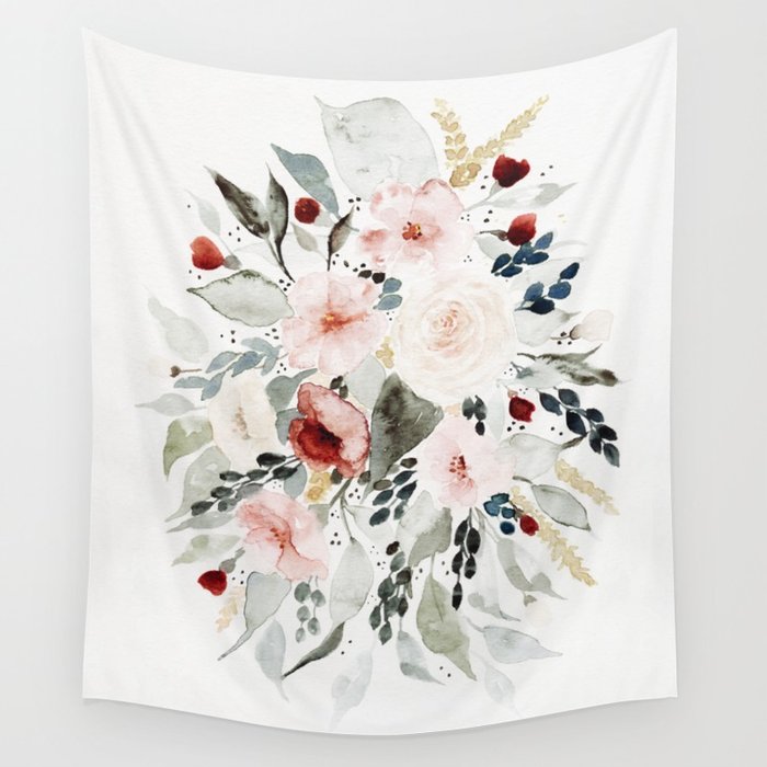 700x700 Loose Watercolor Bouquet Wall Tapestry By Shealeenlouise Society6