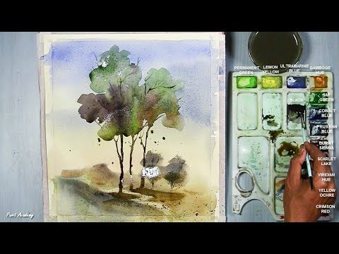 480x360 Watercolor Loose Style Tree Painting Step By Step Obsigen
