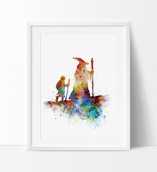 547x600 Gandalf Watercolor Print, Lord Of The Rings Art, Watercolor Art