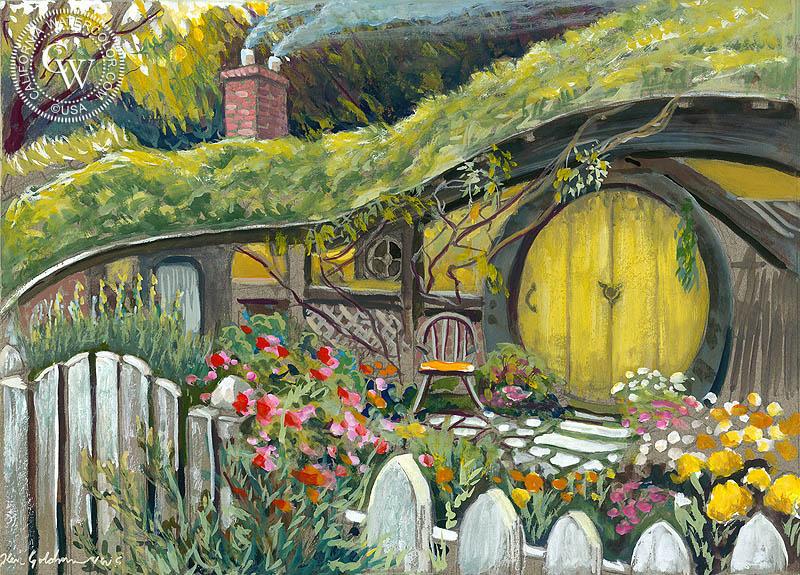 800x575 Bilbo Baggins Home In Nz, Lord Of The Rings Art By Ken Goldman