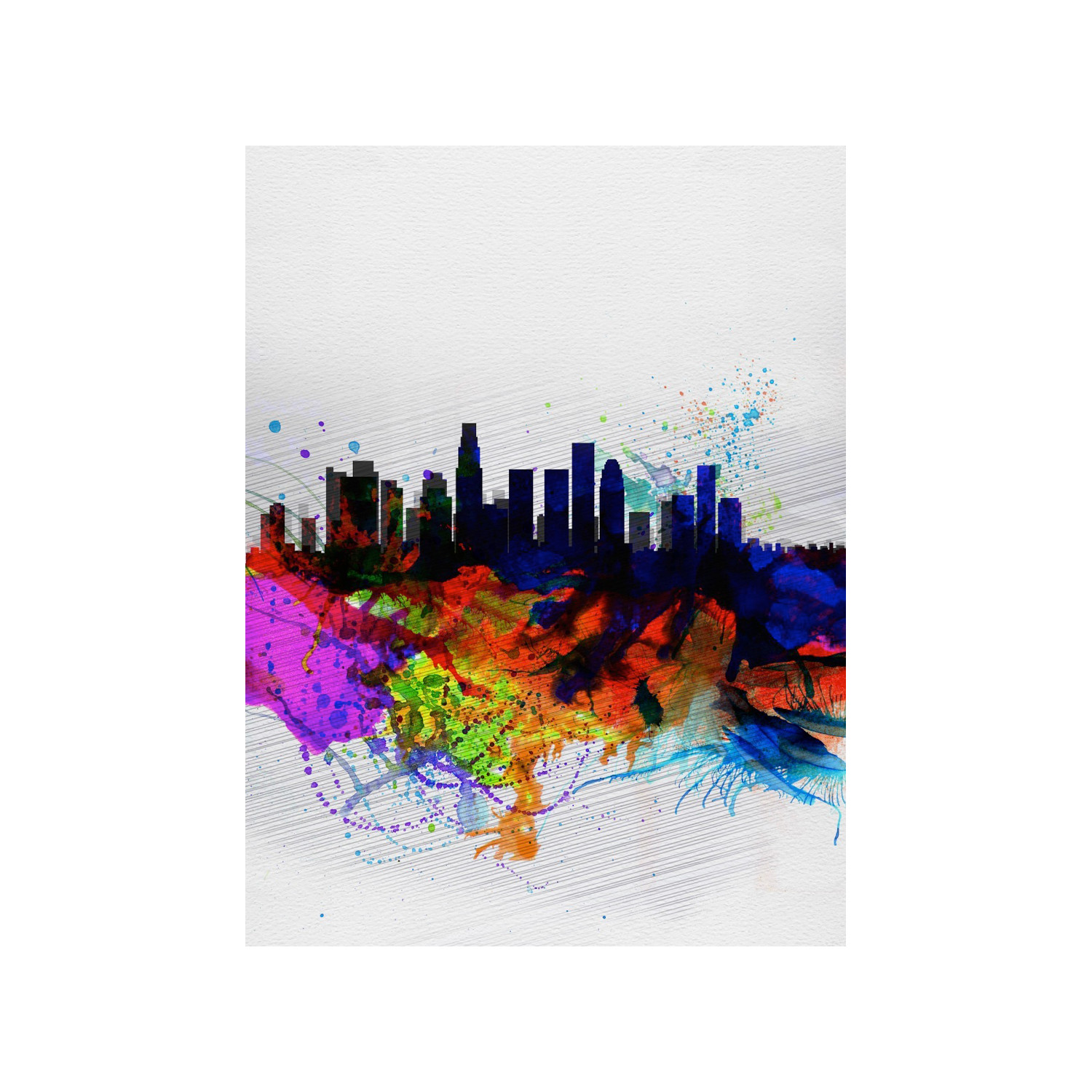 1500x1500 Los Angeles Watercolor Skyline 2 (15w X 20h)