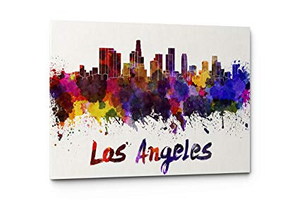 425x283 Watercolor City Splash Skyline Wall Art Canvas Print