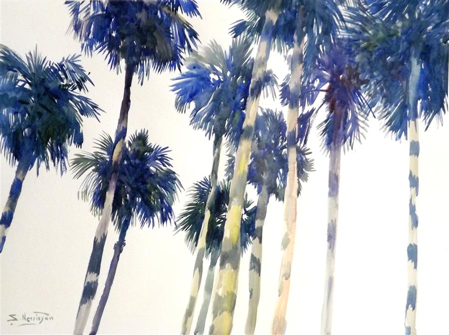900x672 Blue Palm Trees In Los Angeles Suren Nersisyan