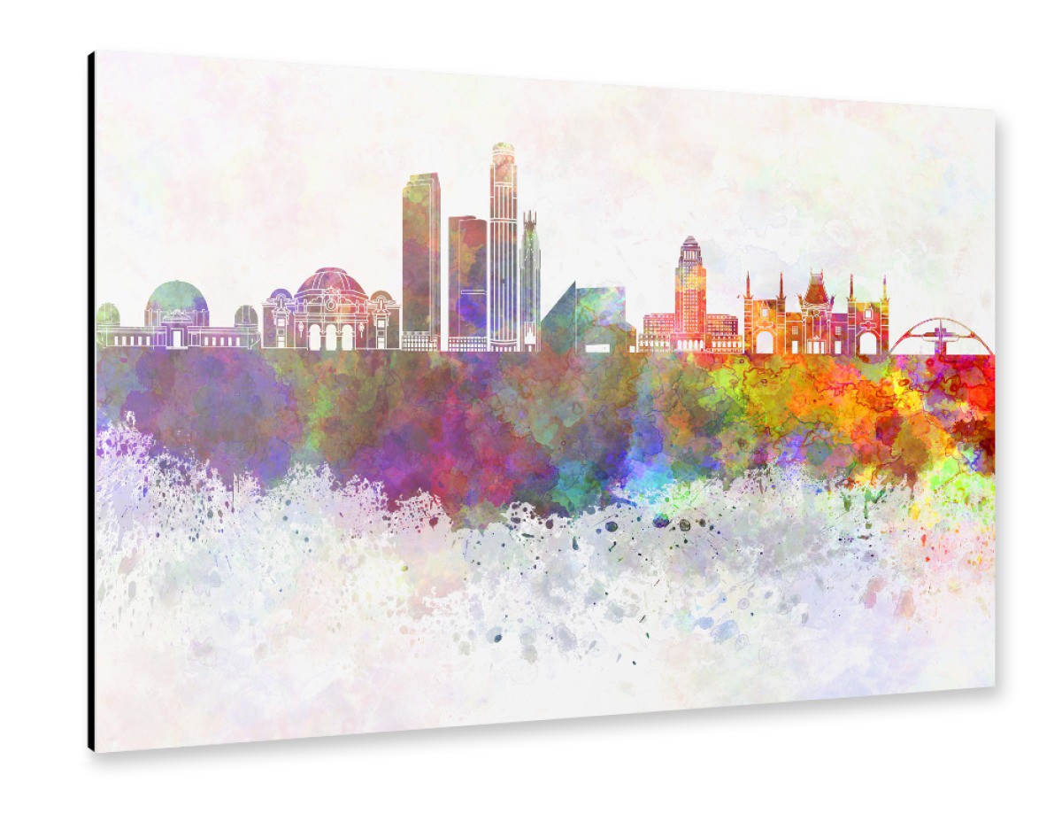 1200x928 Purchase The Los Angeles Skyline In Watercolor As A Alu
