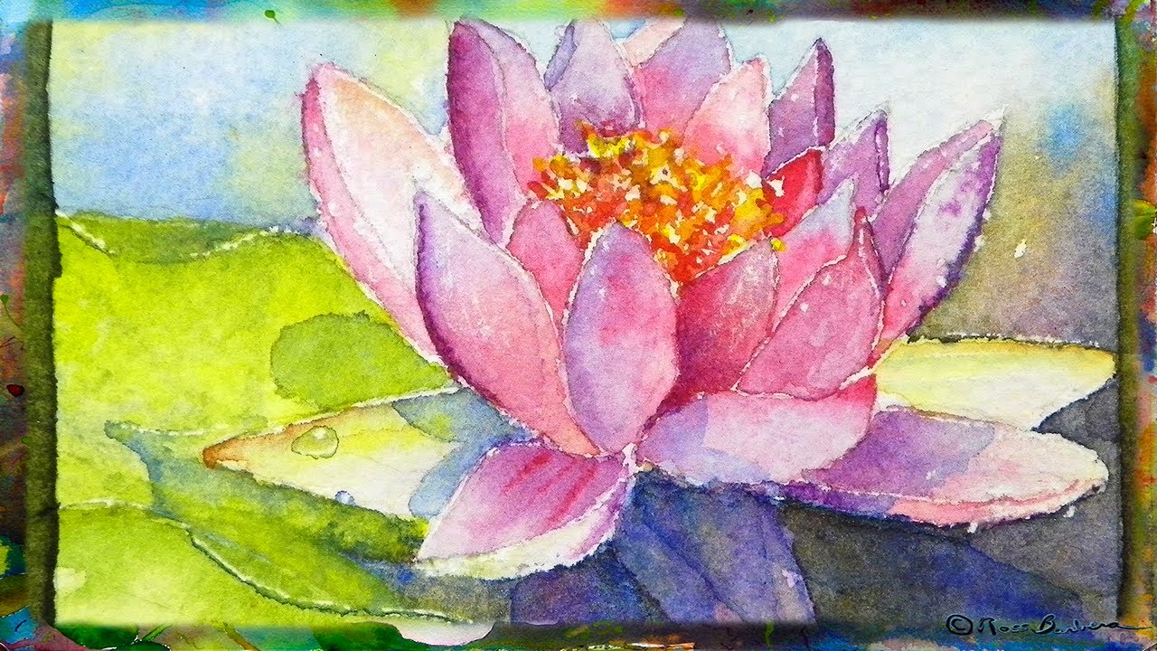1280x720 How To Paint The Waterlily With Lotus Flower, Miniature Watercolor