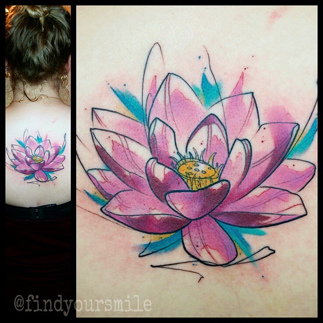 640x640 Watercolor Lotus Tattoos Ideas
