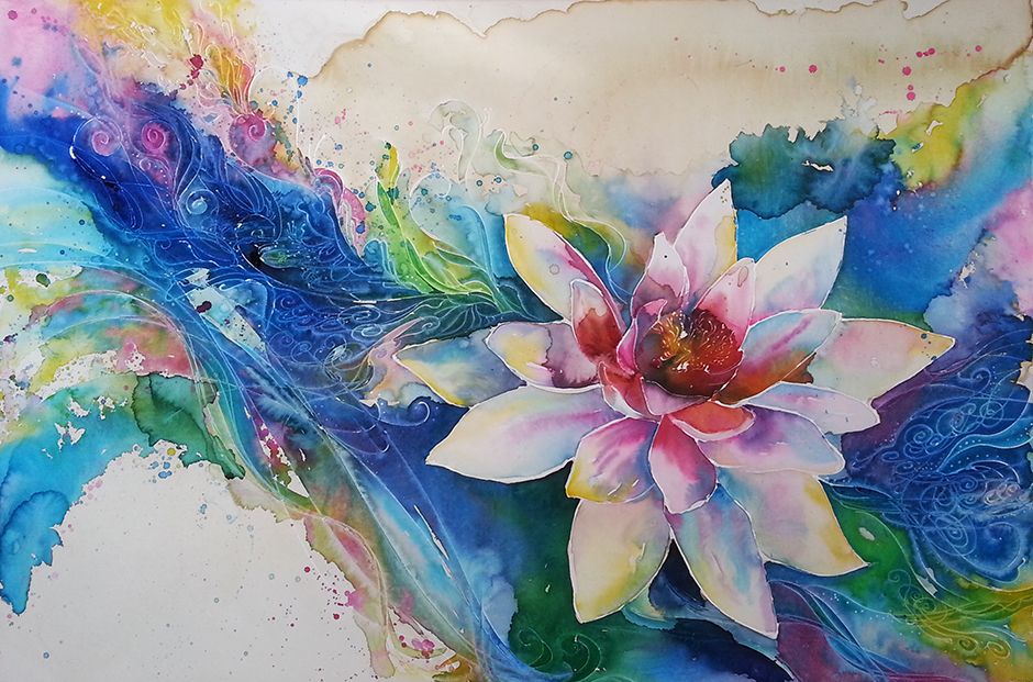 940x621 Blue Lotus Watercolor