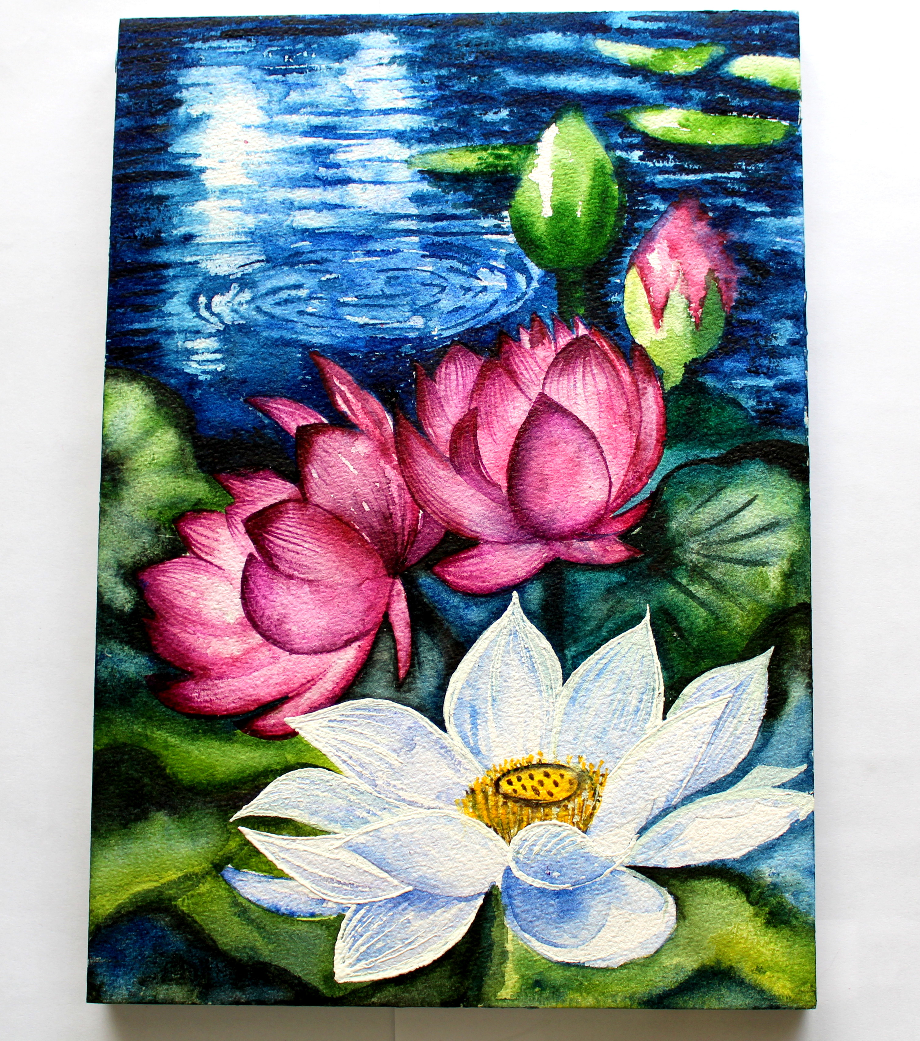 3011x3410 Watercolor Painting Lotus Flower