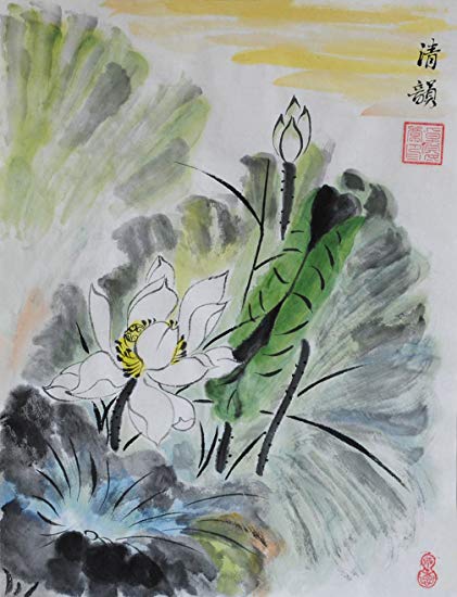 421x550 Jiangnanruyi Art Lotus Flower Original Hand Painted