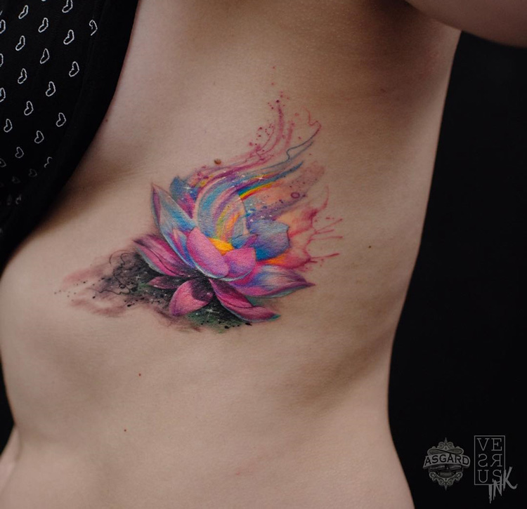 750x725 Watercolor Lotus Flower Best Tattoo Design Ideas