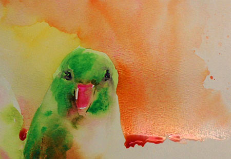 450x310 Painting Pictures Of Love Birds In Watercolor Olga Peregood
