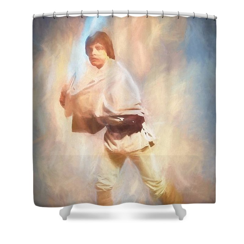 800x800 Luke Skywalker Watercolor Shower Curtain For Sale By Dan Sproul