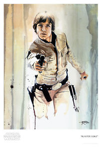 205x300 Luke Skywalker Watercolor And Oil Postmodern Star Wars Fine Art