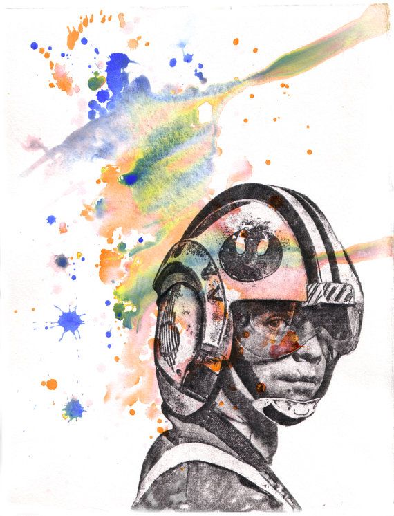 570x746 Portrait Painting Of Luke Skywalker Star Wars Art Watercolor