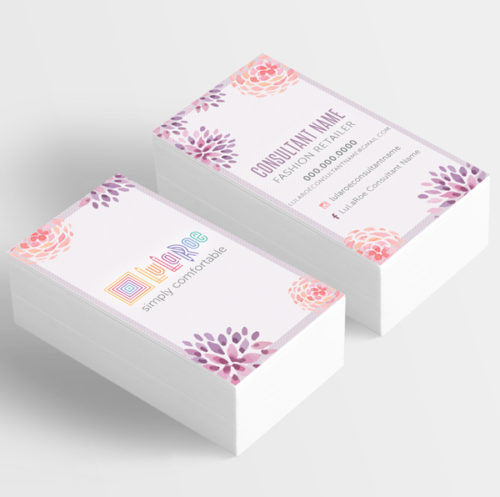 500x497 Business Card Mock Up Lularoe Watercolor Flowers Purple Itw Visions