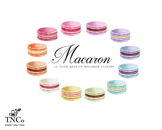 570x456 Macaron Clip Art Macaron Watercolor Clip Art Macaron Etsy