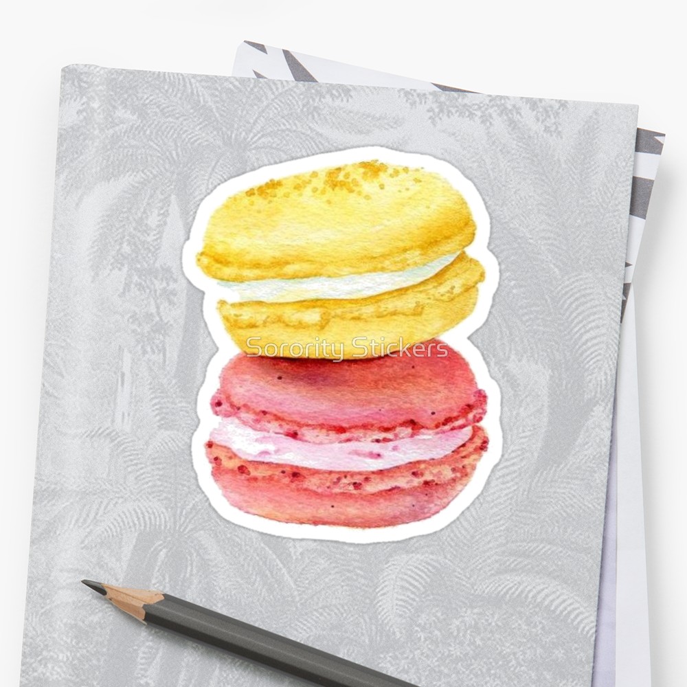 1000x1000 Macaron Watercolor Stickers By Sorority Stickers Redbubble