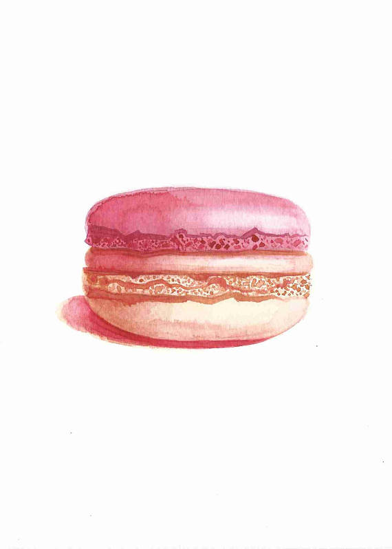 570x798 Paris Fashion Pink Macaron Art Little Paintings Baked Goods