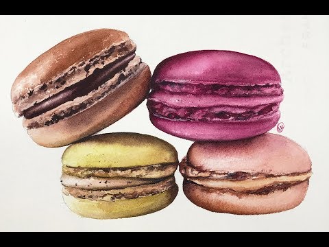 480x360 Realistic Macaroons In Watercolors Painting Tutorial