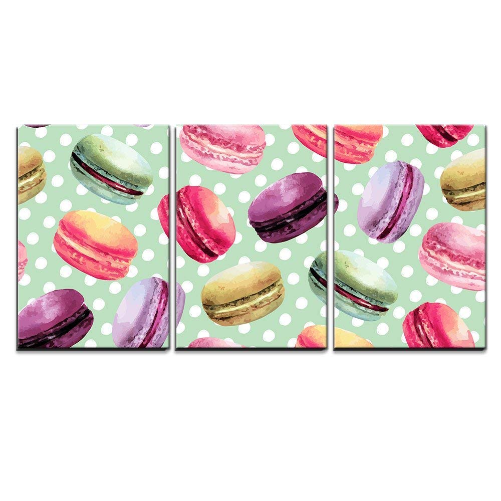 1000x1000 Watercolor Macaron Seamless Pattern French Dessert With Different