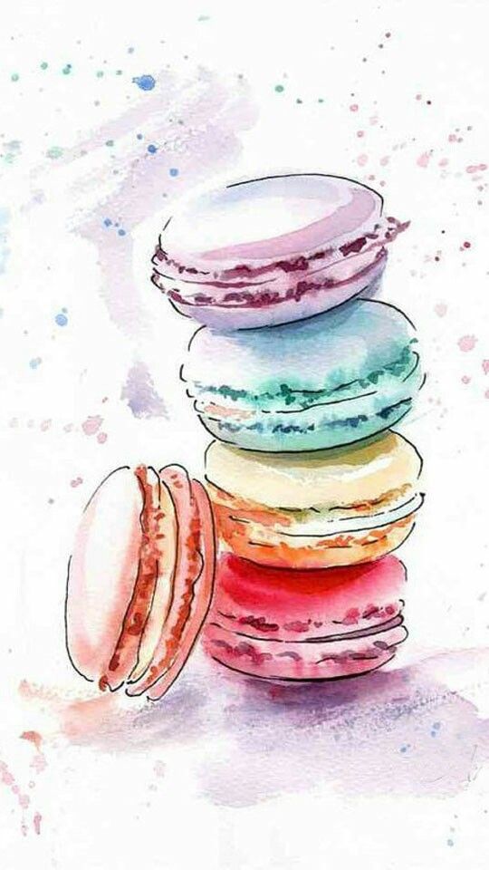540x960 Macaron Watercolor, Drawings And Illustrations