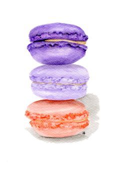 236x337 Watercolor French Macaron
