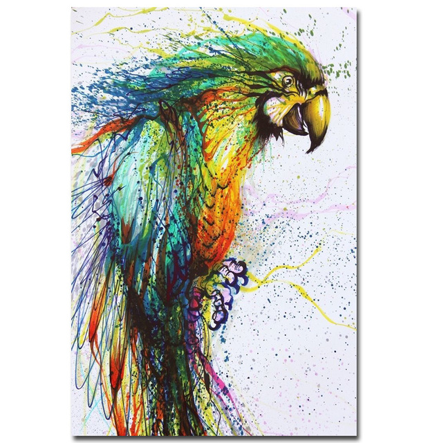 619x640 Mq2497 Macaw Parrot Bird Watercolour Painting Animal Classic Photo