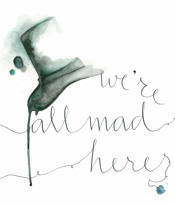 570x666 Mad Hatter Watercolor Print Watercolor, Tattoo And