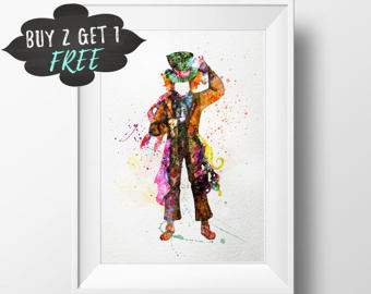 340x270 Mad Hatter Print Etsy