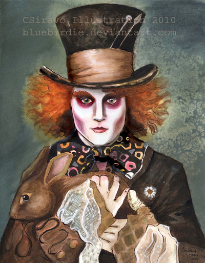 400x513 The Mad Hatter Watercolor By Bluebirdie